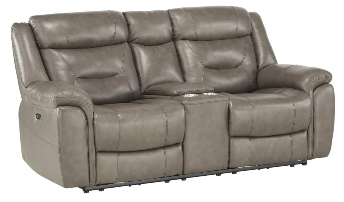 Homelegance Furniture Danio Power Double Reclining Loveseat with Power Headrests in Brownish Gray 9528BRG-2PWH - LasVegasFurnitureOnline.com