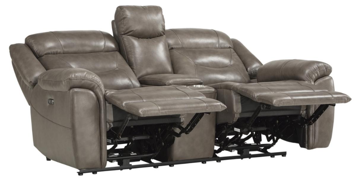 Homelegance Furniture Danio Power Double Reclining Loveseat with Power Headrests in Brownish Gray 9528BRG-2PWH - LasVegasFurnitureOnline.com