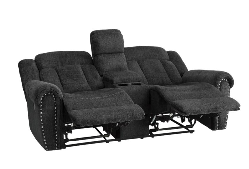 Homelegance Furniture Nutmeg Double Reclining Loveseat in Charcoal Gray 9901CC-2 - LasVegasFurnitureOnline.com