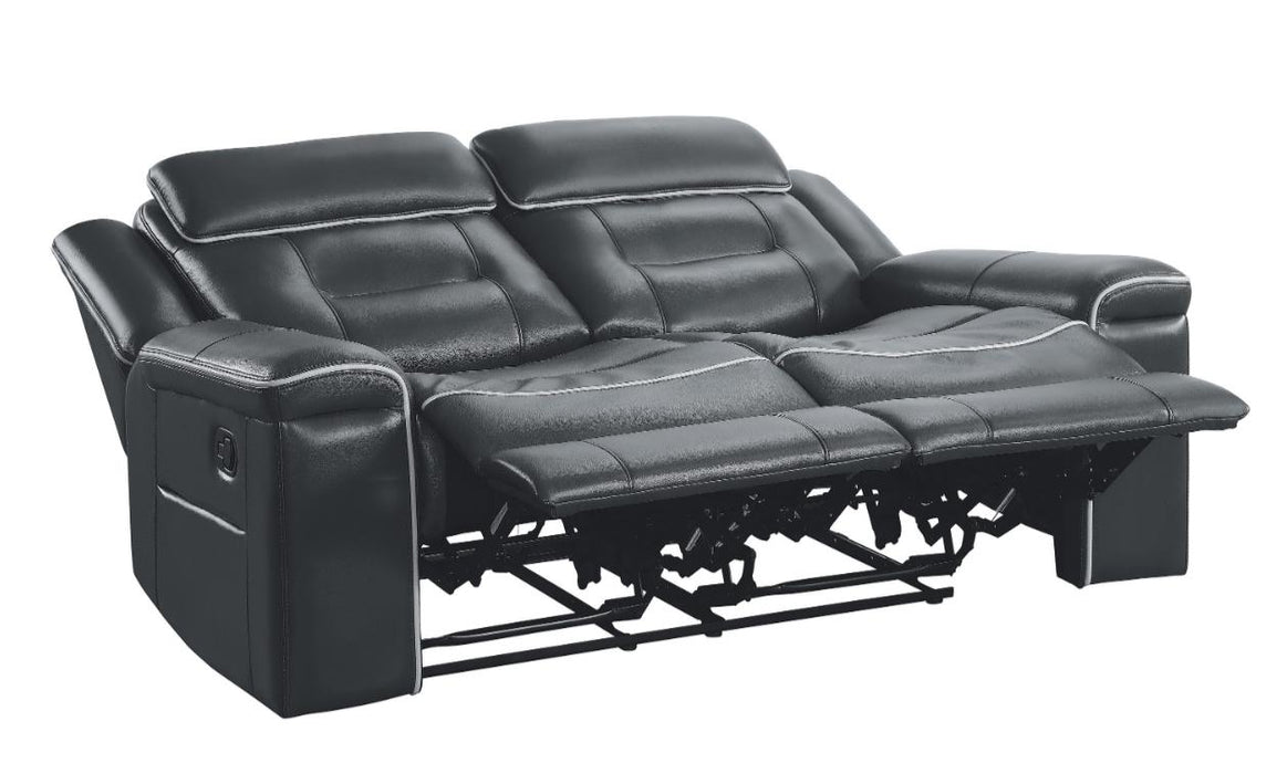 Homelegance Furniture Darwan Double Lay Flat Reclining Loveseat in Dark Gray - LasVegasFurnitureOnline.com