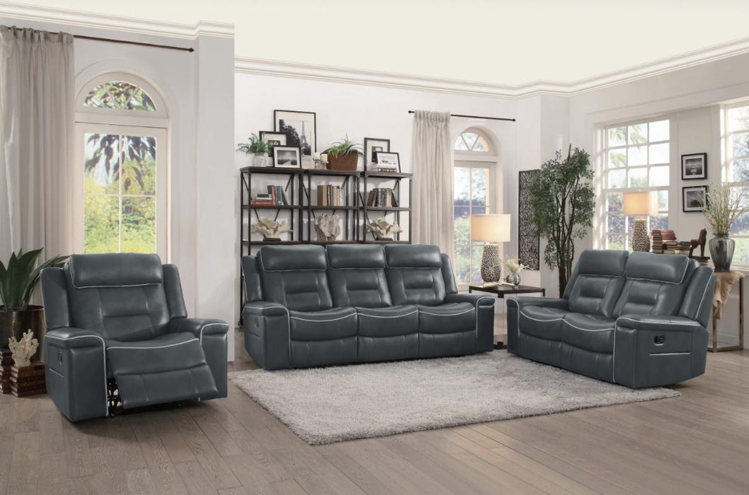 Homelegance Furniture Darwan Double Lay Flat Reclining Loveseat in Dark Gray - LasVegasFurnitureOnline.com