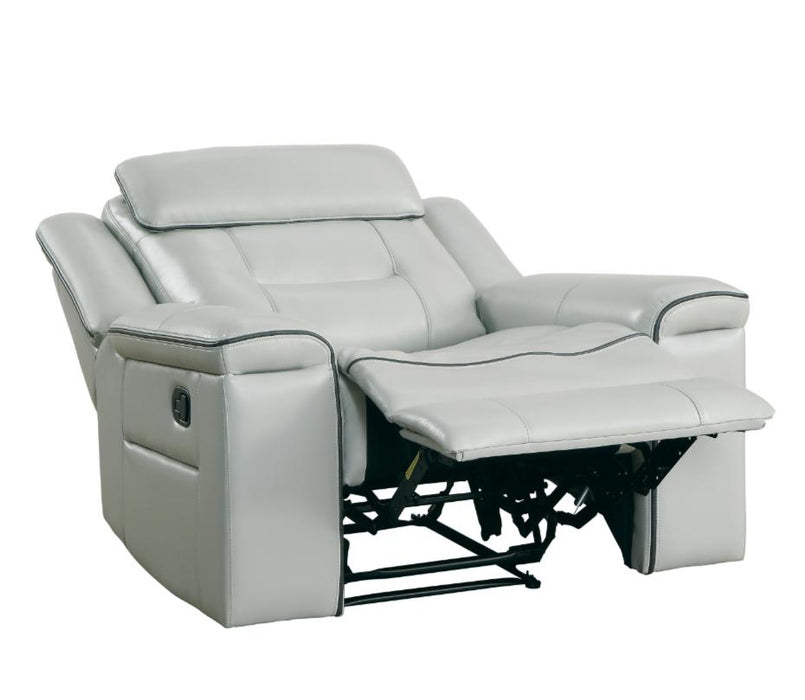 Homelegance Furniture Darwan Lay Flat Recliner in Light Gray - LasVegasFurnitureOnline.com