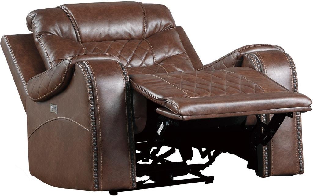 Homelegance Furniture Putnam Swivel Glider Reclining Chair in Brown 9405BR-1 - LasVegasFurnitureOnline.com