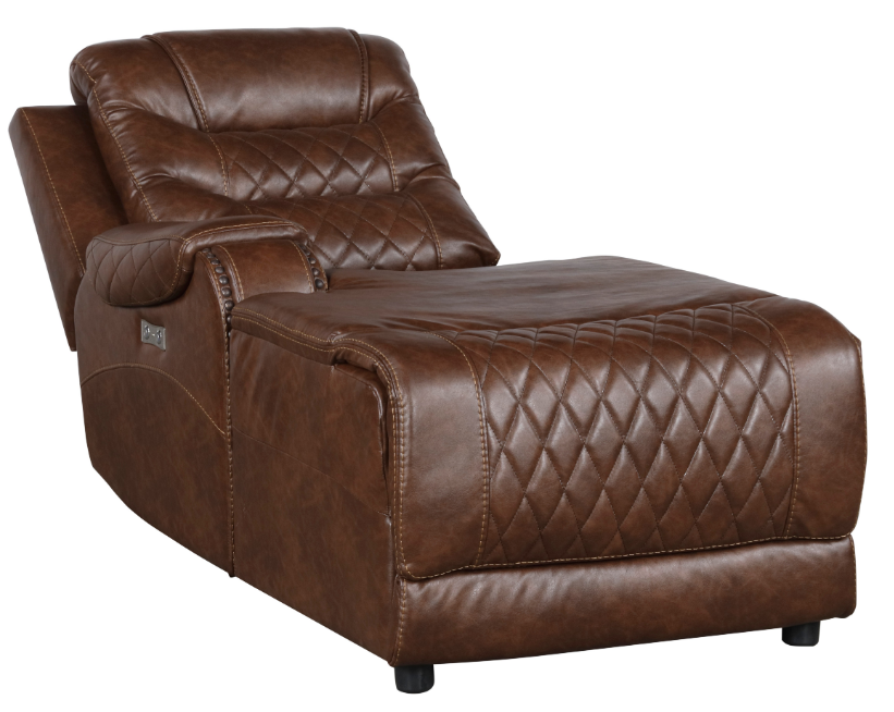 Homelegance Furniture Putnam Power Left Side Reclining Chaise with USB Port in Brown 9405BR-LCPW - LasVegasFurnitureOnline.com