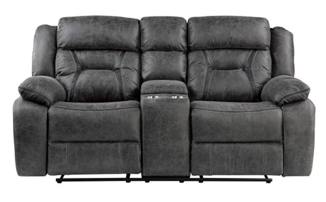 Homelegance Furniture Madrona Hill Double Reclining Loveseat in Gray 9989GY-2 - LasVegasFurnitureOnline.com