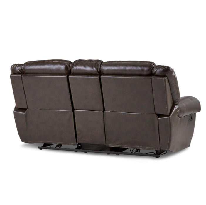 Homelegance Furniture Center Hill Double Glider Reclining Loveseat w/ Center Console in Dark Brown 9668BRW-2 - LasVegasFurnitureOnline.com