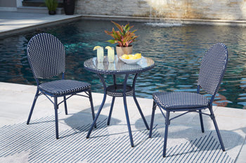 Odyssey Blue Outdoor Table and Chairs (Set of 3) - LasVegasFurnitureOnline.com