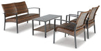 Zariyah Outdoor Love/Chairs/Table Set (Set of 4) - LasVegasFurnitureOnline.com