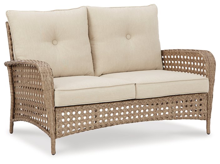 Braylee Outdoor Loveseat with Table (Set of 2) - LasVegasFurnitureOnline.com