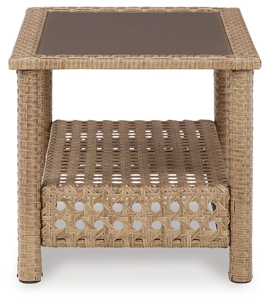 Braylee Outdoor Loveseat with Table (Set of 2) - LasVegasFurnitureOnline.com