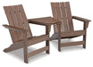 Emmeline 2 Adirondack Chairs with Tete-A-Tete Table Connector - LasVegasFurnitureOnline.com