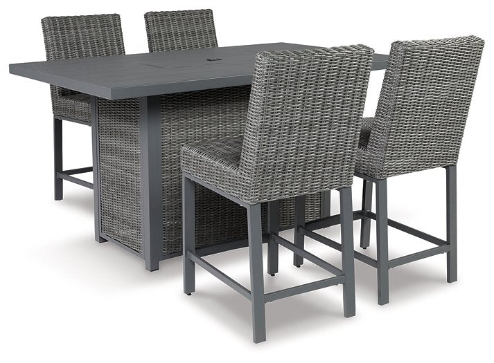 Palazzo Outdoor Counter Height Dining Table with 4 Barstools - LasVegasFurnitureOnline.com