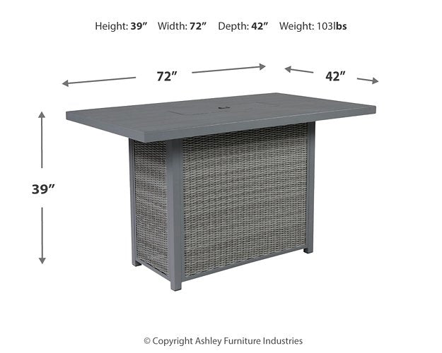 Palazzo Outdoor Counter Height Dining Table with 4 Barstools - LasVegasFurnitureOnline.com