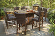 Paradise Trail Outdoor Counter Height Dining Table with 4 Barstools - LasVegasFurnitureOnline.com