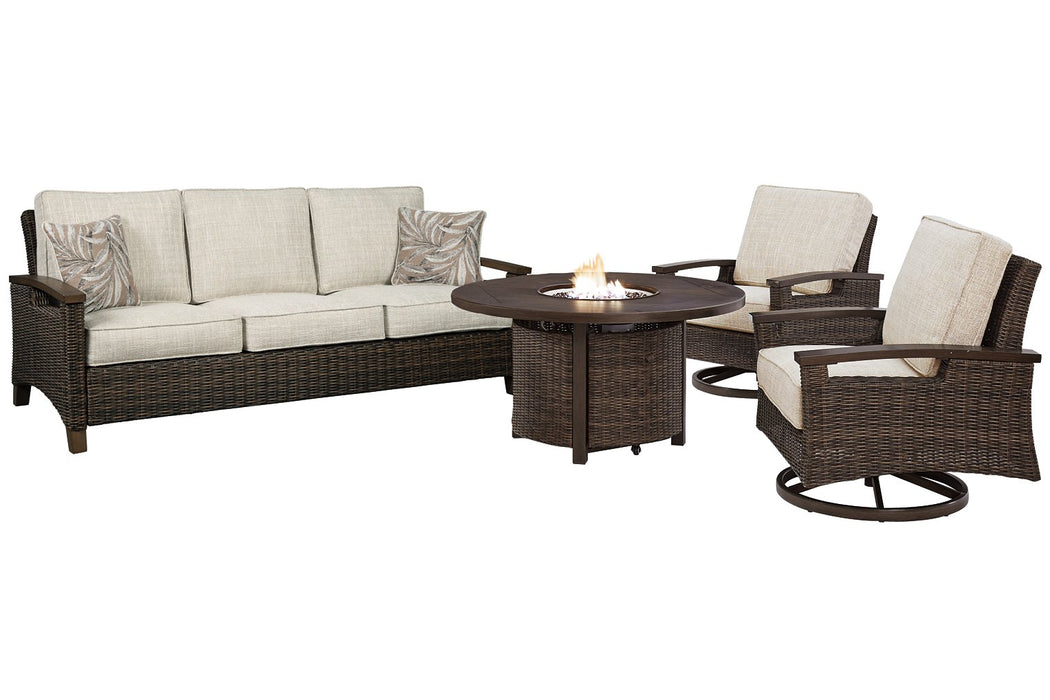 Paradise Trail Outdoor Sofa, Lounge Chairs and Fire Pit Table - LasVegasFurnitureOnline.com