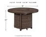 Paradise Trail Paradise Trail Fire Pit Table with 4 Nuvella Swivel Lounge Chairs - LasVegasFurnitureOnline.com