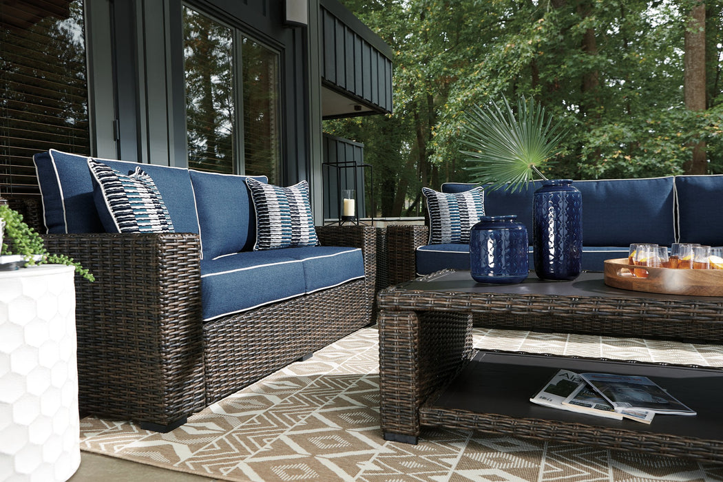 Grasson Lane Outdoor Sofa and Loveseat with Coffee Table - LasVegasFurnitureOnline.com