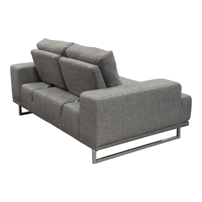 Russo Loveseat w/ Adjustable Seat Backs in Space Grey Fabric by Diamond Sofa - LasVegasFurnitureOnline.com