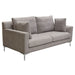 Seattle Loose Back Loveseat in Grey Polyester Fabric w/ Polished Silver Metal Leg by Diamond Sofa - LasVegasFurnitureOnline.com