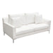 Seattle Loose Back Loveseat in White Linen w/ Polished Silver Metal Leg by Diamond Sofa - LasVegasFurnitureOnline.com