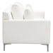 Seattle Loose Back Loveseat in White Linen w/ Polished Silver Metal Leg by Diamond Sofa - LasVegasFurnitureOnline.com