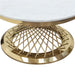 Solstice 35" Round Cocktail Table with Genuine Marble Top and Polished Gold Spiral Spoked Base by Diamond Sofa - LasVegasFurnitureOnline.com