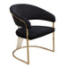 Solstice Dining Chair in Black Velvet w/ Polished Gold Metal Frame by Diamond Sofa - LasVegasFurnitureOnline.com