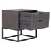 Spectrum 2-Drawer Solid Mango Wood Accent Table in Smoke Grey Finish w/ Gun Metal Finished Legs by Diamond Sofa - LasVegasFurnitureOnline.com