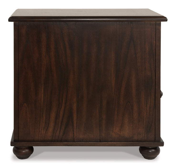 Barilanni Chairside End Table with USB Ports & Outlets - LasVegasFurnitureOnline.com