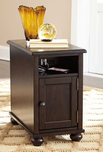 Barilanni Chairside End Table with USB Ports & Outlets - LasVegasFurnitureOnline.com