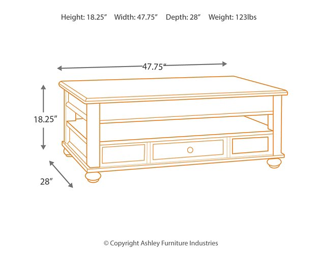 Barilanni Coffee Table with Lift Top - LasVegasFurnitureOnline.com