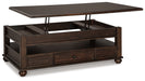 Barilanni Coffee Table with Lift Top - LasVegasFurnitureOnline.com