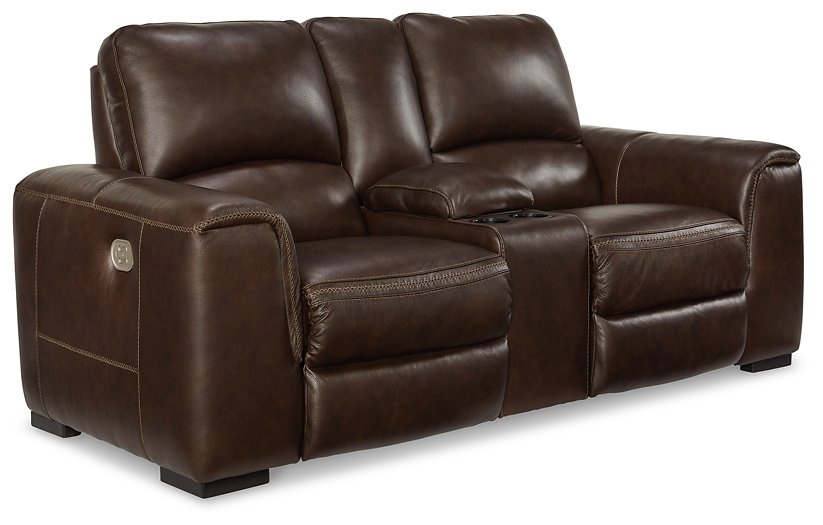 Alessandro Power Reclining Loveseat with Console - LasVegasFurnitureOnline.com