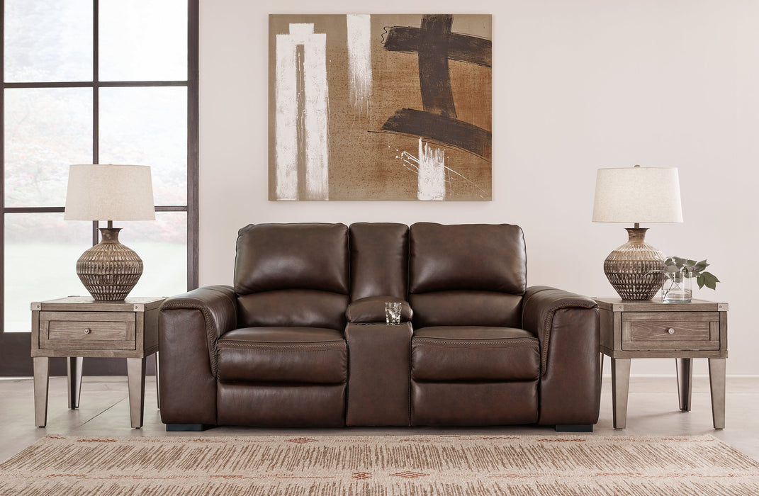 Alessandro Power Reclining Loveseat with Console - LasVegasFurnitureOnline.com