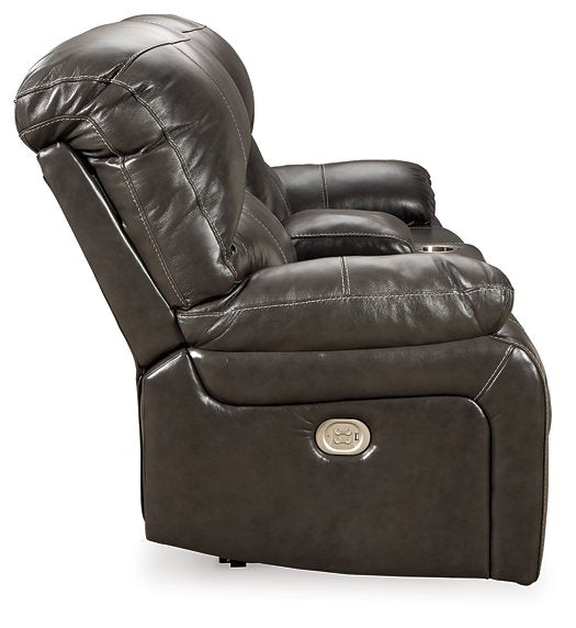 Hallstrung Power Reclining Loveseat with Console - LasVegasFurnitureOnline.com