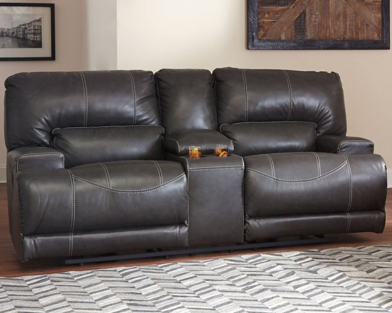 McCaskill Power Reclining Loveseat with Console - LasVegasFurnitureOnline.com