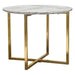 Vida 24" Round End Table w/ Faux Marble Top and Brushed Gold Metal Frame by Diamond Sofa - LasVegasFurnitureOnline.com