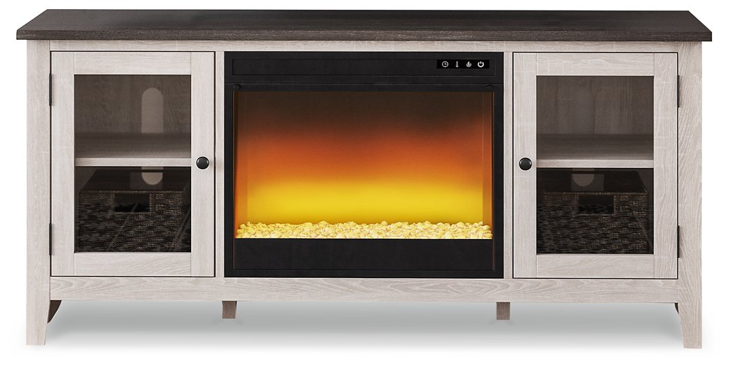 Dorrinson 60" TV Stand with Electric Fireplace - LasVegasFurnitureOnline.com