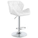 Berrington Adjustable Bar Stools Chrome and White (Set of 2) image