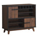 Ezekiel Wine Cabinet with 2 Sliding Doors Walnut and Black image