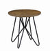 Brinnon Round End Table Dark Brown and Black image