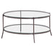 Laurie Glass Top Round Coffee Table Black Nickel and Clear image