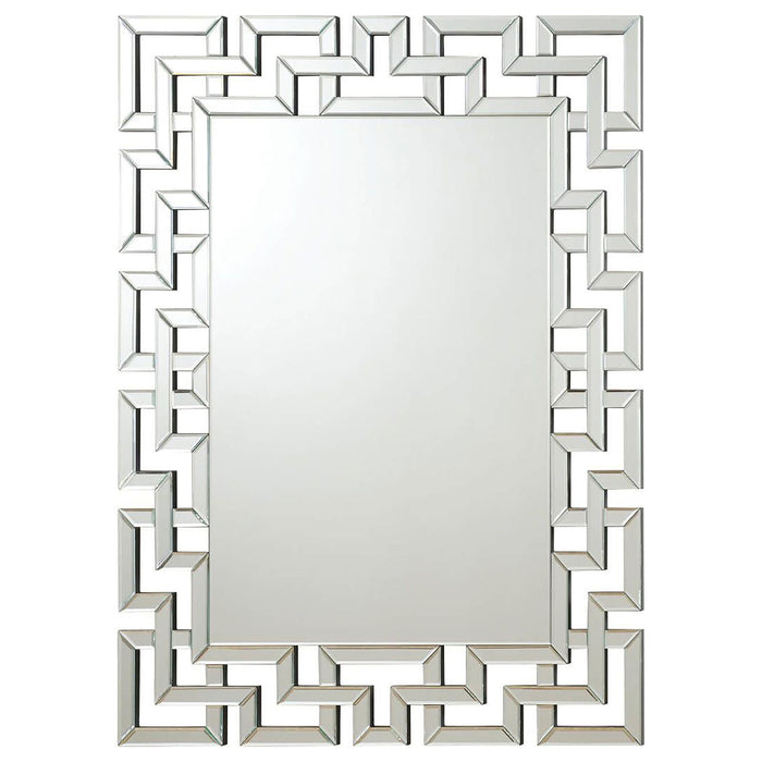 Forman Interlocking Greek Frameless Wall Mirror Silver image